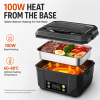 Boîte à repas auto-chauffante Easy Clean 1,3 L, boîte à lunch électrique sans fil, récipient pour repas, chauffe-plat intelligent pour les livreurs