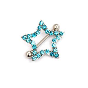 Anillos de pezón de estrella de cinco puntas de acero inoxidable al por mayor, joyería para <span class=keywords><strong>piercing</strong></span> de cuerpo humano, protectores de pezón de cristal hechos a medida - Product Image 4