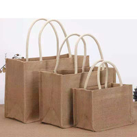 Toile de lin écologique réutilisable avec votre Logo, sac fourre-tout en Jute de plage en chanvre avec poignée personnalisée