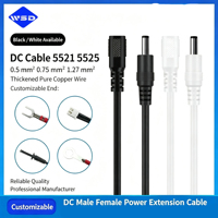 Câble d'alimentation DC pour autoradio, faisceau de câbles audio, 5,5x2,1 mm, âme en cuivre pur, 12V 24V, mâle-femelle