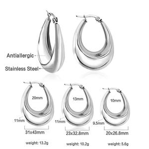 Stainless Steel Chunky <b>Hoop</b> Chunky Open <b>Hoops</b> <b>Fashion</b> Jewelry <b>Earring</b> Gold Plated 18k Jewelry <b>Earring</b> for Woman - Product Image 2