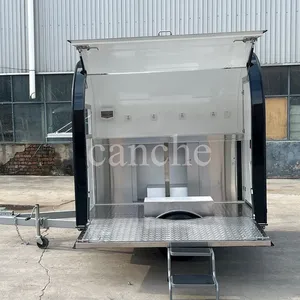 Carrito de Comida Rápida Eléctrico Mini Negro en Oferta, Remolque de Comida Móvil Redondo Personalizado para la Calle - Product Image 1