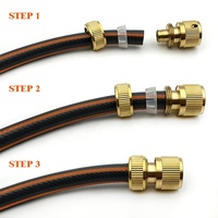 Raccord de tuyau à déconnexion rapide en laiton de 1/2 pouce sans outil, connecteur d'eau universel anti-fuite pour l'arrosage extérieur
