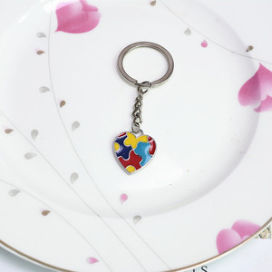 Bán buôn tự kỷ nhận thức Móc khóa đồ trang sức mảnh Câu Đố tự kỷ Móc chìa khóa vòng cho tự kỷ cho sinh nhật Giáng sinh Quà Tặng - Product Image 6