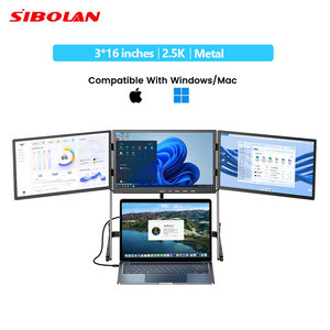 Ekstensi <span class=keywords><strong>Monitor</strong></span> Laptop Portabel Tiga Layar 3*16 Inci, Tampilan Akurat Warna IPS 2.5K, Dapat Dibaca di Bawah Sinar Matahari, Cocok untuk Trading Saham - Product Image 5