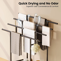 Porte-serviettes autoportant extensible à 4 niveaux, support de couvertures réglable, séchoir à serviettes pour salle de bain