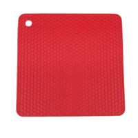 Tapis de table carré en silicone haute résistance à la chaleur, épaisseur 6 mm, classique, multi-usage, sous-plat, repose-cuillère, outils de cuisine, nid d'abeille, pour casserole
