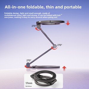 Magnetic Mobile Phone Ring <strong>Bracket</strong> Three-Axis Rotating Image Stabilization Outdoor Portable Hook Rotating <strong>Bracket</strong> Folding - Product Image 3
