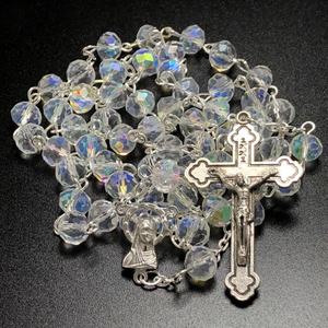 6*8mm AB placage facette cristal clair chapelet religieux <span class=keywords><strong>mariage</strong></span> collier - Product Image 3