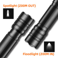 Mini lampe torche LED zoomable S3-A, portable EDC avec faisceau réglable IP44, 200-300M, en alliage d'aluminium, pour situations d'urgence, camping, randonnée