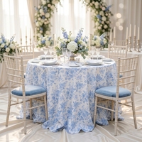 Nappe de table en toile française, motifs personnalisés pour hôtel, mariage, linge de luxe, nappe ronde blanche, serviette de fête de mariage