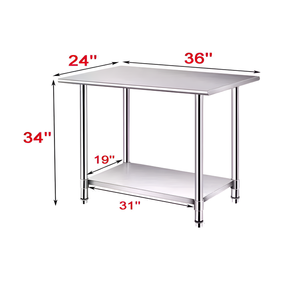 Table de travail de cuisine en acier inoxydable à deux niveaux, vente chaude, prix de gros, table de préparation en inox pour hôtels et restaurants - Product Image 6
