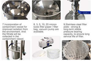 Durable Stainless Steel Vacuum Filtration Equipment 220V Lab Dewaxing Process Equipment with Motor <b>Bag</b> Filter - Product Image 3