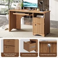 Bureau d'ordinateur en chêne brun de 47 pouces avec tiroir de rangement, étagères réglables, table d'écriture moderne pour bureau à domicile, chambre ou salle d'étude
