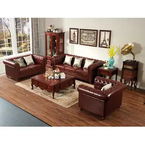 Luxus-Sofa garnitur Wohnzimmer möbel Chesterfield Leders ofa