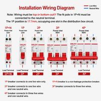 Interruptor Automático Delixi DZ47S 1P 2P 3P 4P 230V 400V Tipo C 100A 20A 25A 32A 40A 50A 63A 125A MCB Miniatura