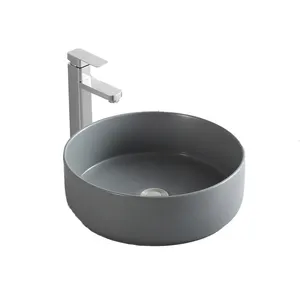Salle de bain portative ronde grise, lavabo de luxe, couleur à poser sur le comptoir, pour lavage à la main, tailles de prix