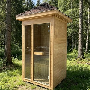 <span class=keywords><strong>Sauna</strong></span> Exterior Personalizable de Madera de Abeto Canadiense para 1 Persona, Cabina de <span class=keywords><strong>SPA</strong></span> de Lujo para Jardín con Calefactor - Product Image 6