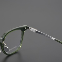 Monture de lunettes carrée en acétate personnalisée OEM, unisexe, avec branches en titane ultralégères, lunettes optiques en métal moulé