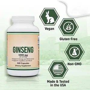 Cápsulas de raíz de maca de etiqueta privada de suplemento energético con cápsula de raíz de ginseng Ashwagandha