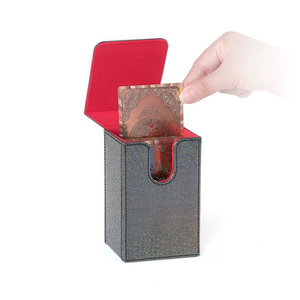 Boîte de rangement pour cartes à jouer en cuir PU, capacité de 120 cartes à manches simples, avec aimant puissant, pour Magic Commander TCG <span class=keywords><strong>CCG</strong></span> - Product Image 5