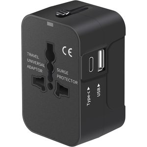 Adattatore da viaggio USB-C Premium 45W universale All-One in tutto il mondo convertitori a muro caricabatterie AC Plug adattatore per fotocamera - Product Image 1