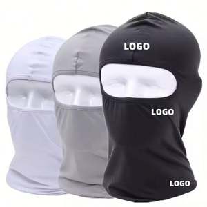 Masque de ski/balaclava personnalisé imprimé avec logo pour homme, protection solaire, doublure intérieure de casque de moto/vélo - Product Image 1