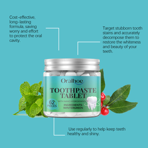 Oralhoe làm trắng kem đánh răng Tablet holly làm sạch chăm sóc Nụ cười làm sạch răng mousecare hơi thở tươi - Product Image 2