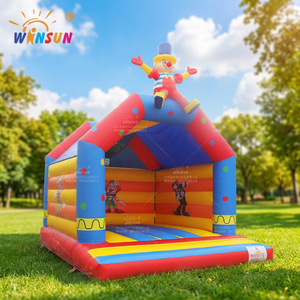 Château gonflable clown WINSUN avec toboggan, PVC imperméable, certifié CE, logo personnalisé, pour fêtes d'anniversaire d'enfants, location extérieure - Product Image 1