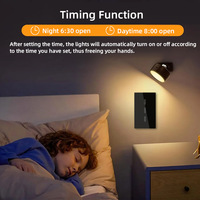 Interrupteur tactile intelligent Tuya WIFI 120V standard US, style carré, IP65, avec icônes, compatible avec la commande vocale via application