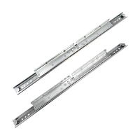 Glissières de table extensible 35 mm de largeur, rail télescopique à double extension complète pour quincaillerie de meubles de salle à manger