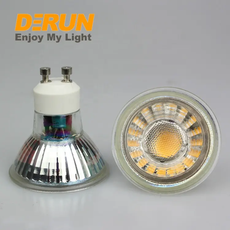 LED Dimmable GU10 6W 유리 바디 렌즈 38 도 COB GU10 스포트 라이트 AC220-240V , LED-GU10