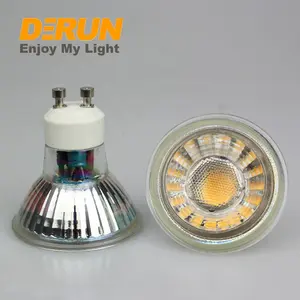 LED可调光GU10 6W玻璃体透镜38度COB GU10聚光灯AC220-240V，LED-GU10