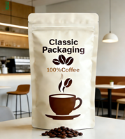 Sacs d'emballage personnalisés imprimés en usine avec fermeture éclair refermable pour grains de café, sachets alimentaires anti-odeur à fond plat avec valve pour pizza et salade