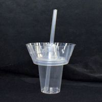Gobelet en plastique jetable écologique avec plateau, capacité et taille personnalisées, impression sérigraphique, style tendance, utilisation promotionnelle