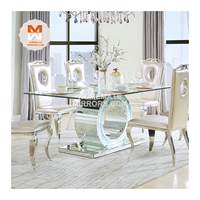 Table d'appoint de salle à manger luxueuse avec miroir scintillant