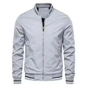 Giacca Bomber Casual di Alta Qualità Personalizzata con Colletto Rialzato, Stile Varsity, <span class=keywords><strong>Marca</strong></span> Vintage con Cerniera, Antivento e Traspirante per Uomo - Product Image 3