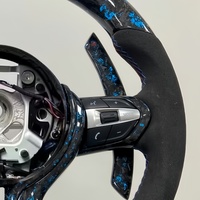 Volant en fibre de carbone bleu Forge, fourni par l'usine, pour BMW F25 F20 F30 F15 F16 F21 F22 F31 F32 E90 E92 E93 avec LED