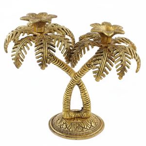 Premium Design New Look Palm Tree Design Candle Stand with <b>Gold</b> Plated of Metal at Cheap Price Good Quality Candle <b>Holder</b> - Product Image 1