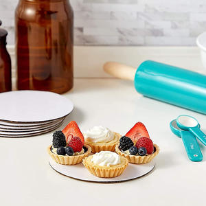 מותאם אישית לוגו לבן מאפה מאפיית בסיס מיני חד פעמי עגול עוגת לוח נייר מגש - Product Image 3