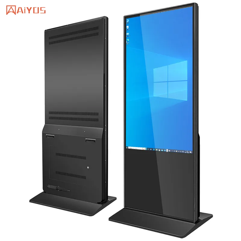 Factory Price 49 55 65 75 Inch Android Floor Stand LCD Digital Advertising Display Signage Media Player Touch Screen Kiosk