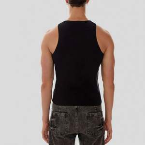 Débardeur côtelé décontracté 100 % coton respirant pour homme - Teint en pièce, design amincissant personnalisé - Product Image 4