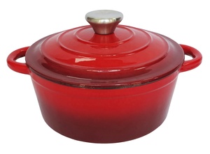 <span class=keywords><strong>Cocotte</strong></span> <span class=keywords><strong>en</strong></span> <span class=keywords><strong>fonte</strong></span> émaillée avec couvercle à cercles concentriques pour conserver efficacement les jus et l'humidité - Product Image 2