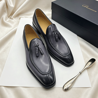 Mocassins à pampilles de luxe gris pour homme, à enfiler, pour affaires, décontracté, invité de mariage, cocktail, chaussures modernes pour gentleman