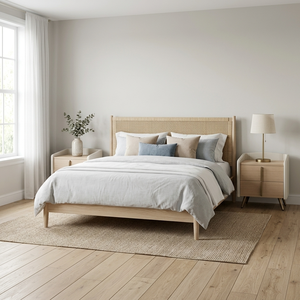 Elegante y Contemporáneo Mueble de Noche Resistente de Madera Maciza Ecológica con 2 Cajones de Almacenamiento para Dormitorio, Apartamento Pequeño, Interior de Hotel - Product Image 6