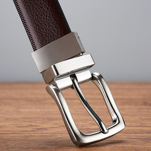 Cinto Masculino Personalizado 2024 em Couro com Fivela Rotativa Cinto Dupla Face para Uso Casual e Empresarial - Product Image 2