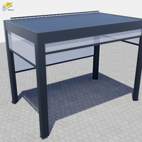 Pergola électrique d'extérieur en gros, auvent de patio, auvent motorisé imperméable en aluminium, gazebo à lames orientables, cadre thermolaqué