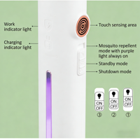Raquette anti-moustiques 2-en-1, rechargeable par USB, batterie au lithium, piège à insectes domestique