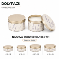 Conteneur en métal pour bougies personnalisé, directement de l'usine, finition botanique vert sauge, avec couvercle amovible, pour bougies à la cire de soja et