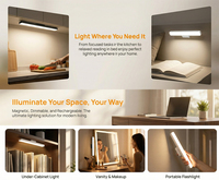 Lampe LED rechargeable tactile, lampe de bureau magnétique à clipser pour étudiants, lumière de bureau fraîche
